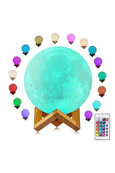 Türkiye 16 Colors 3D Printing Moon LED Light Multicolour