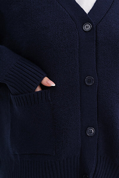 Addax Двокишеневий трикотажний кардиган на ґудзиках H3382-A6