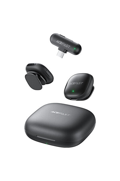 Acefast R1 360° Wireless Lavalier Microphone, 750mAh, Black