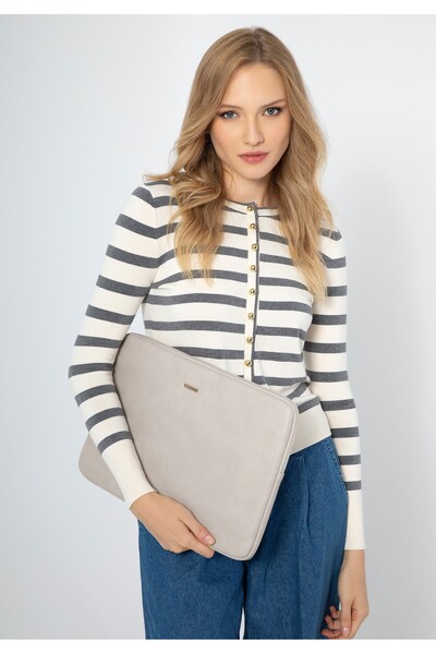 Wittchen Husă pentru laptop de 15,6", bej, piele, bej, piele