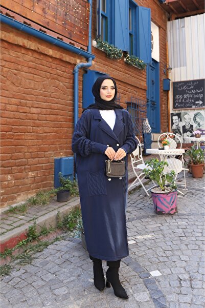 NİSUM MODA Buttoned Two-Thread Knit Cardigan