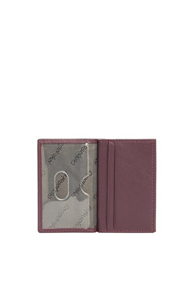 CENGİZ PAKEL Men's Genuine Leather Card Holder 2305 - Plum