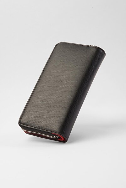 CENGİZ PAKEL Lucia Women's Wallet 65268-Black/Red