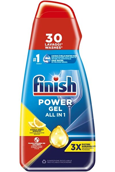 Finish Power Gel Dishwasher Cleaner, Lemon Scent, 30 Washes, 600ml
