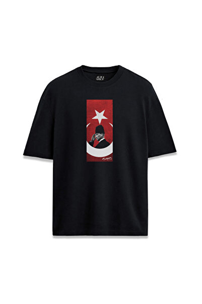 Darkia Mustafa Kemal Ataturk Turkish Flag Design Printed Unisex T-Shirt