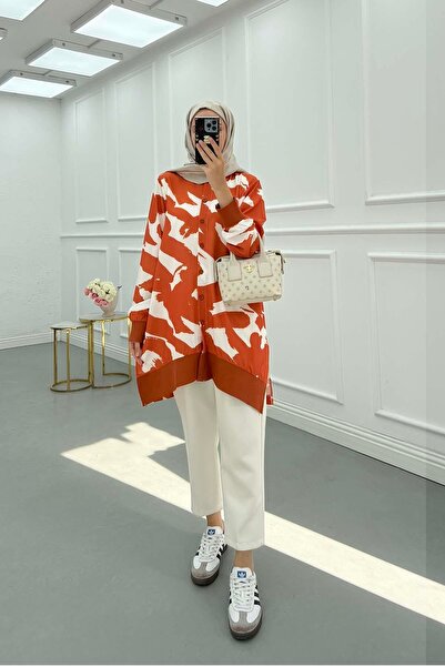 Pardesü Dünyası Desenli Gömlek Turuncu