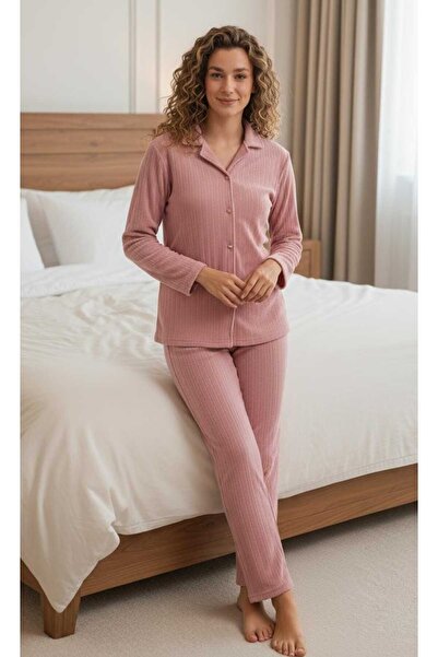 ARCAN SET DE 2 PIESE PENTRU FEMEI, CU GULER DE CĂMAȘĂ, CU BUTON PE Gât, FLEEC...