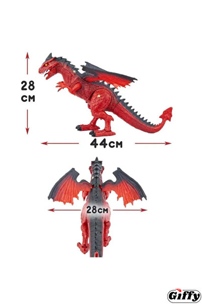 giffy Uzaktan Kumandalı Ejderha Buhar Atan Hareket Edebilen Yürüyebilen Dev Boy RC Full Fonksiyon Pilli