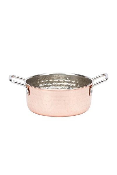 Home Box 600ml Copper-Coated Cooking Pot with Rose Gold/Silver Handle