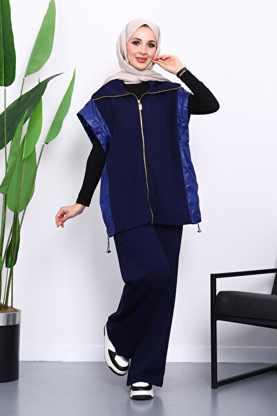 İmajButik Navy Blue Vest and Pants Suit