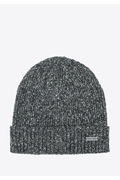 Wittchen Men's Black and White Ribbed Cap Black and White Acrylic