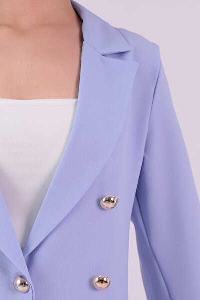 armonika Kadın Buzmavi Düğmeli Ceket ARM-20K001151