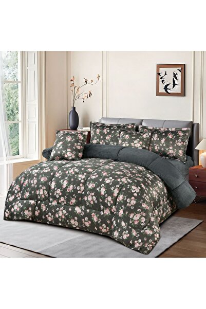 Moon Luxurious double winter bedding set with heavy filling, consisting of 6 pieces, warmth and luxury, size 250*230