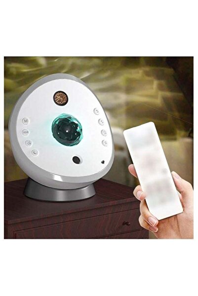 CRYSTAL Small Portable Quran Speaker with Star-filled Laser Projection Lamp - White