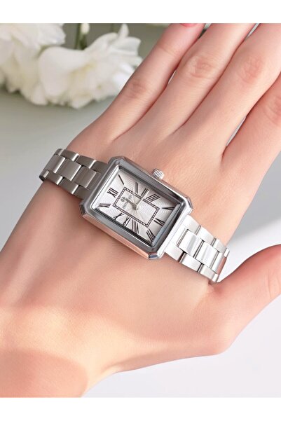 Homies Steel Band Rectangular Case Women's Wristwatch, Comes with Gift Box and Bracelet Gift