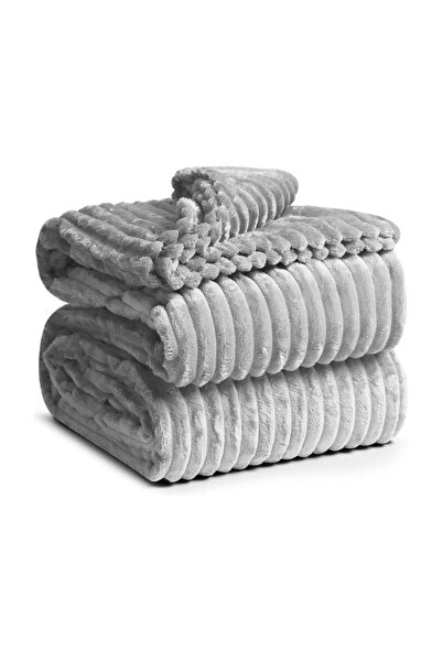 Unicorn Concept Striped cocolino blanket, 200x230cm, Silver Grey