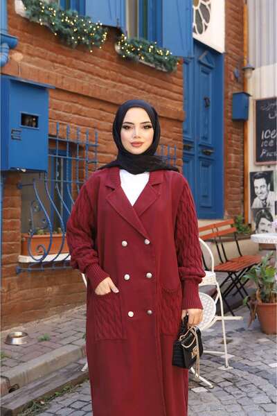 NİSUM MODA Buttoned Two-Thread Knit Cardigan