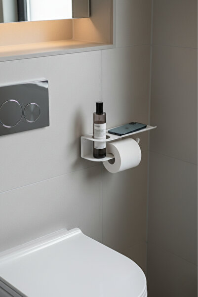 Grandmix حامل ورق التواليت المعدني الأسود مع مساحة لوضع الهاتف، ملحق متعدد ال...