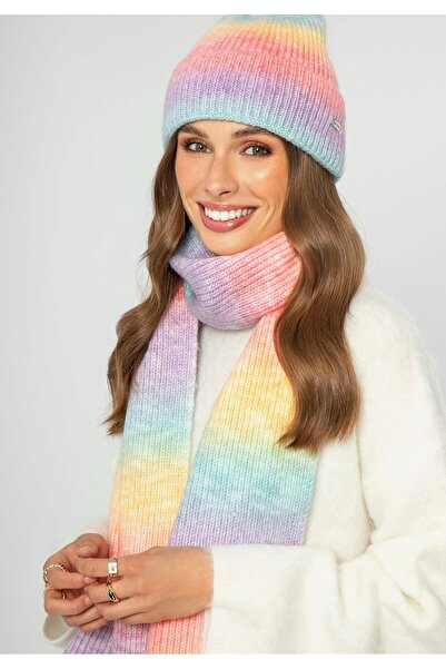Wittchen Pălărie de iarnă pentru femei, model acrilic multicolor, ombre