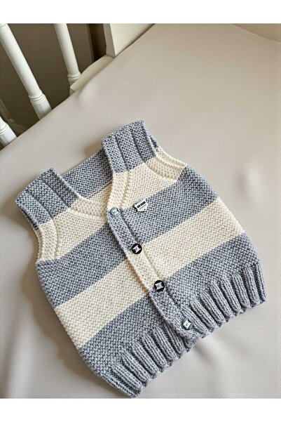 Örgü Sanatı DilekÇak El Örgüsü Yelek, Erkek Bebek Yeleği, Örgü Yelek