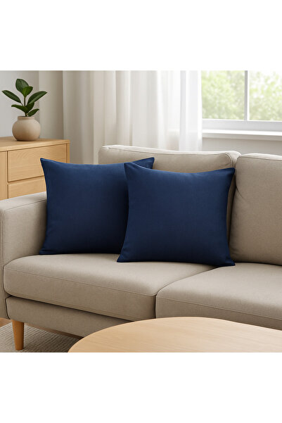 ZEYNO HOME TEKSTİL Cotton 50X70 cm Set of 2 Pillowcases – Navy Blue