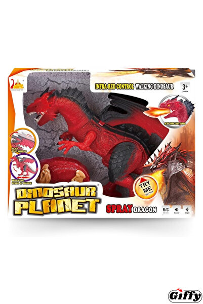 giffy Uzaktan Kumandalı Ejderha Buhar Atan Hareket Edebilen Yürüyebilen Dev Boy RC Full Fonksiyon Pilli