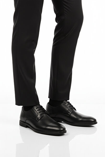 WALKWAY Black Genuine Leather Men's Classic Shoes 2496 m