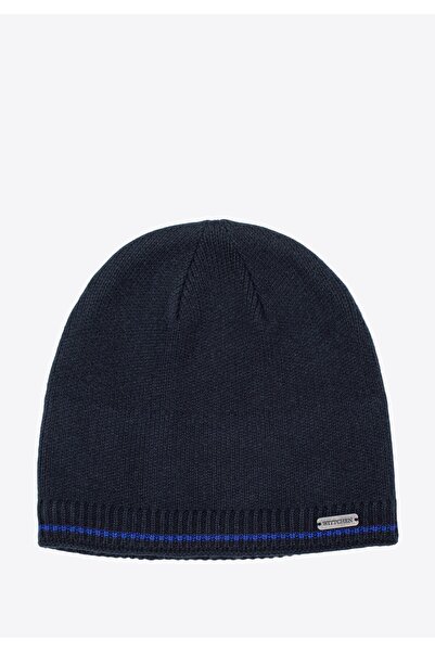 Wittchen Men's Cap with Colored Stripe Navy Blue Viscose