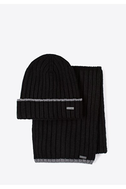 Wittchen Men's Winter Set with Contrast Edge Black Viscose