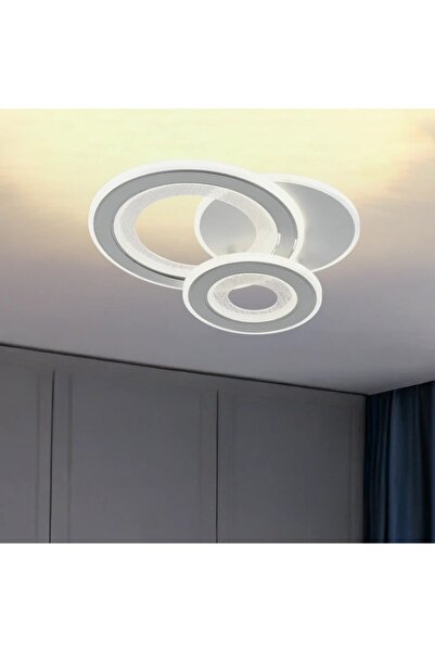 Alessandro DESIGN LED Chandelier SQUARE 36W, 3 Circles, Cold/Warm/Neutral light, White