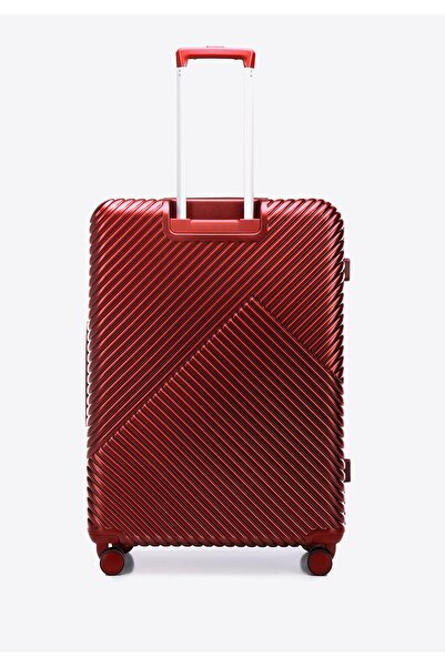 Wittchen Woman Large Suitcase made of polycarbonate with burgundy stripes burgundy polycarbonate