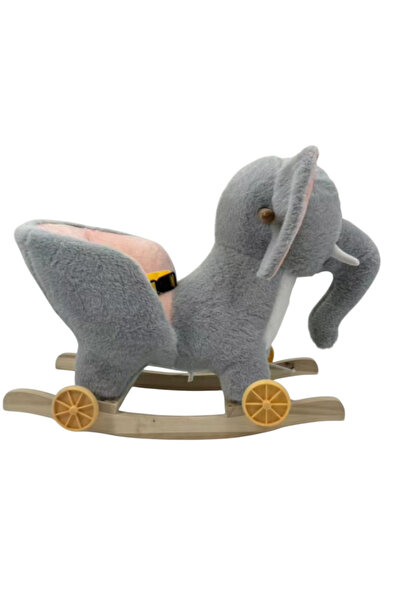 Krista Baby rocking chair with wheels Elephant plush gray and pink