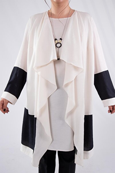 Roxxlen 2238 Γυναικείο μεγάλο μέγεθος δίχρωμο τουνίκ μπεζ