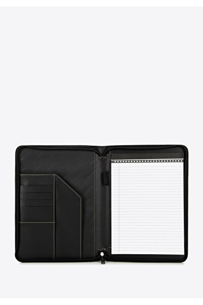 Wittchen Servietă bărbătească pentru documente cu cusături negre, piele