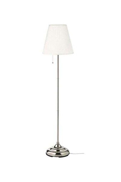 ARSTID Floor Lamp, Nickel Coated, White/Silver
