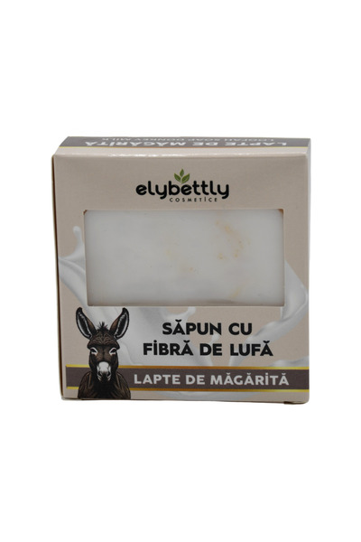 Elybettly Sapun cu Fibre de Lufa si Lapte de Magarita Exfoliant, Nutritiv si Revitalizant 100 g