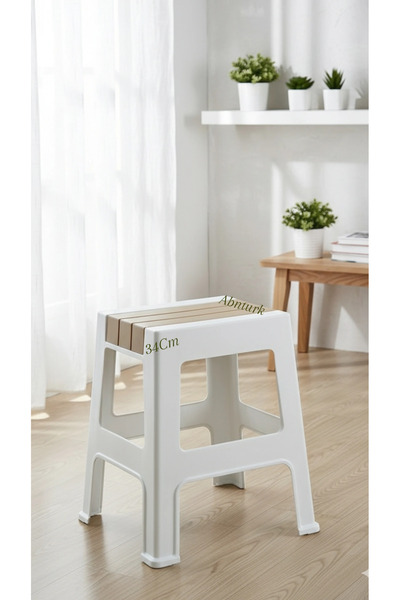 abnturk 34Cm Yüksekliğinde Lambiri Model Çok Amaçlı Şık Bej Detaylı Kaydırmaz...