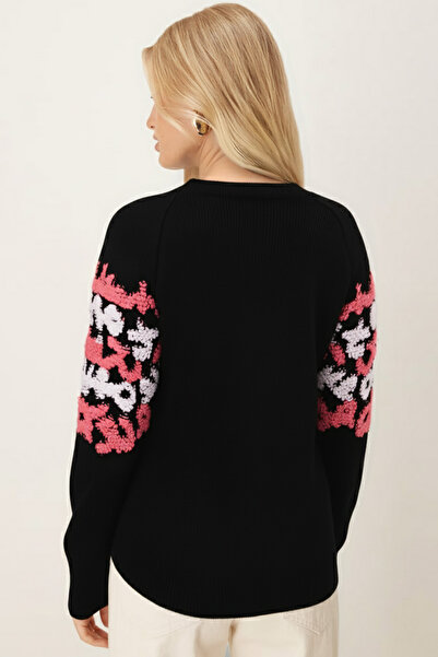 armonika Pulover de tricotat cu model în relief în față pentru femei ARM-26K136018