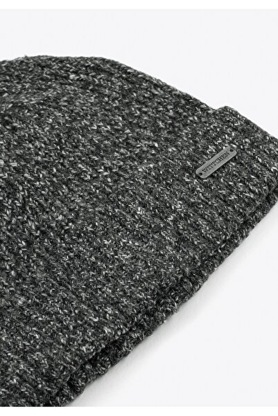 Wittchen Men's Black and White Ribbed Cap Black and White Acrylic