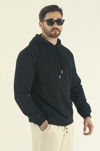 INFLUYENTE Men's Winter Regular Fit K Hooded Sweatshirt with Cotton Inside