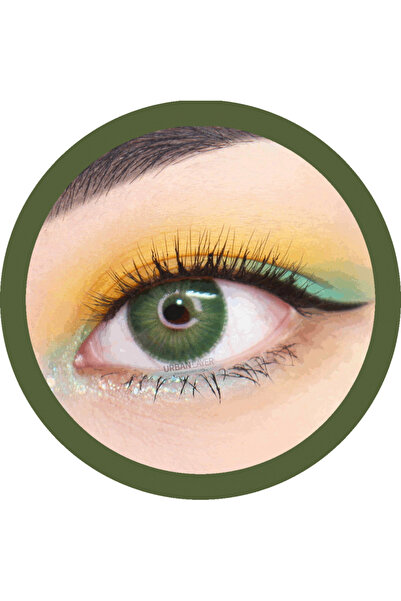 Urban Layer New York N Green Green colored contact lenses, complete package with solution and case