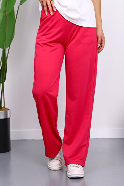 İmajButik Φούξια ελαστικό στη μέση, δύο κλωστές, παντελόνι Palazzo