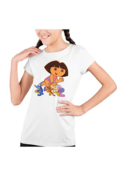OEM Tricou Copii Fete Dora Explorer Broscuta Greier Melc Nisip