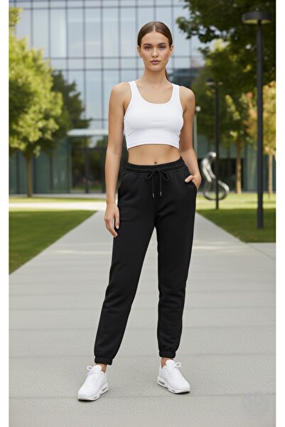 The Дамски панталони от 100% памук с 3 нишки - меки панталони с текстурирана ...