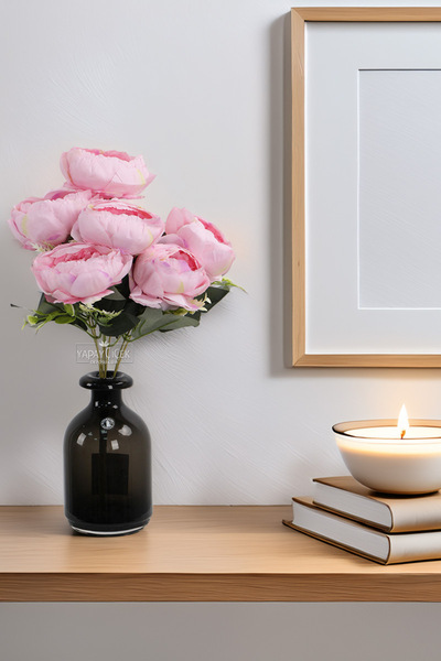 Yapay Çiçek Deposu Floare artificială 7 buc Buchet de trandafiri casual bujor...