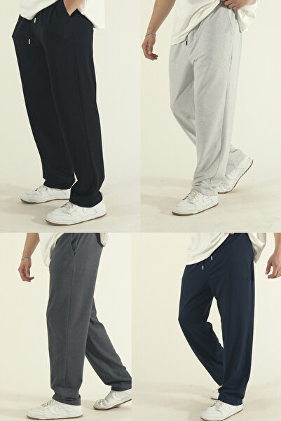 INFLUYENTE Men's Baggy Fit Oversized Relaxed Fit Wide Leg Sweatpants