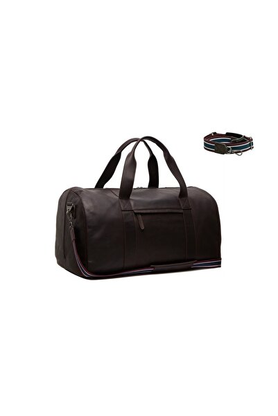 The Chesterfield Brand The Chesterfield Brand Unisex Weekend Bag, Made of Genuine Leather, Hudson, Dark Brown