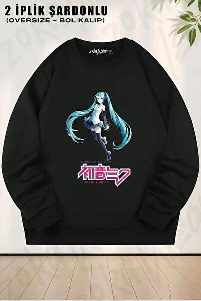 ZOKAWEAR سويت شيرت يونيسكس هاتسون ميكو T مطبوع قصة فضفاضة برقبة دائرية