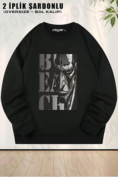 ZOKAWEAR سويت شيرت زاراكي كينباتشي بليتش مطبوع قصة فضفاضة برقبة دائرية للجنسين