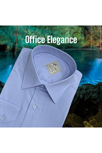 EREN STYLE Cămașă clasică, 100% bumbac, cu mânecă lungă, anti-transpirație, d...